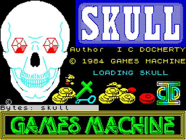 Skull title screen for ZX Spectrum