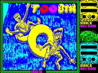 Toobin' title screen for ZX Spectrum