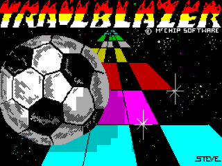 Trailblazer title screen for ZX Spectrum