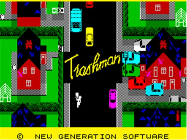 Trashman title screen for ZX Spectrum
