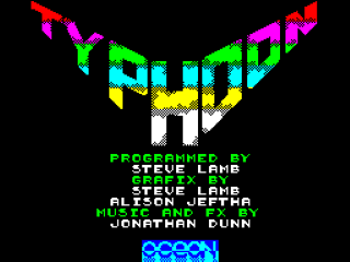 Typhoon title screen for ZX Spectrum