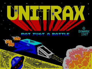 Traxx title screen for ZX Spectrum
