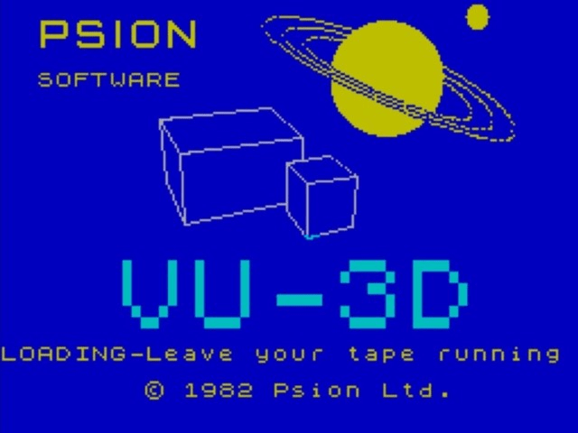 VU-3D title screen for ZX Spectrum