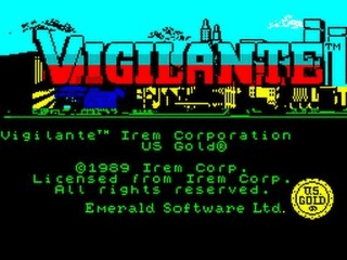 Vigilante title screen for ZX Spectrum