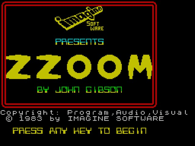 Zzoom title screen for ZX Spectrum