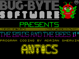 Antics title screen for ZX Spectrum
