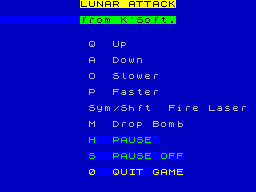 Attack on Atlantis title screen for ZX Spectrum