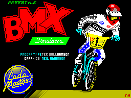 BMX Freestyle Simulator title screen for ZX Spectrum