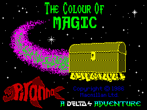Colour of Magic title screen for ZX Spectrum