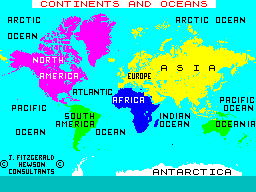 Countries of the World title screen for ZX Spectrum