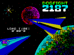 Dogfight 2187 title screen for ZX Spectrum