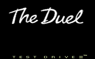 The Duel: Test Drive II title screen for ZX Spectrum