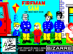 Fireman Sam title screen for ZX Spectrum