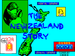 New Zealand Story title screen for ZX Spectrum