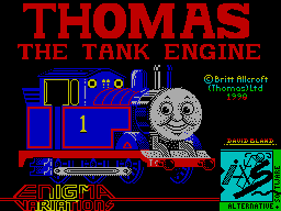 Thomas the Tank Engine and Friends title screen for ZX Spectrum