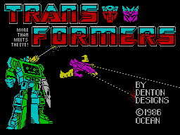 Transformers title screen for ZX Spectrum
