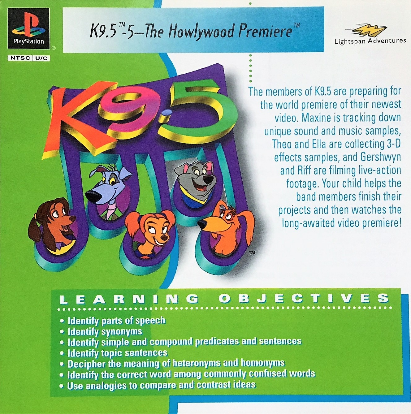 K9.5 5: The Howlywood Premiere box art for Playstation