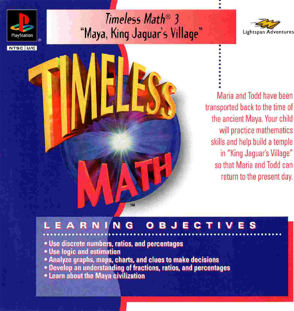 Timeless Math 3: Maya, King Jaguar's Village box art for Playstation