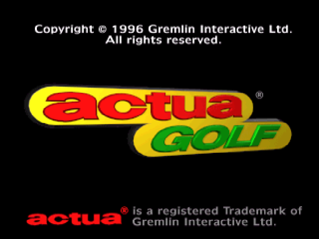 Actua Golf title screen for Playstation
