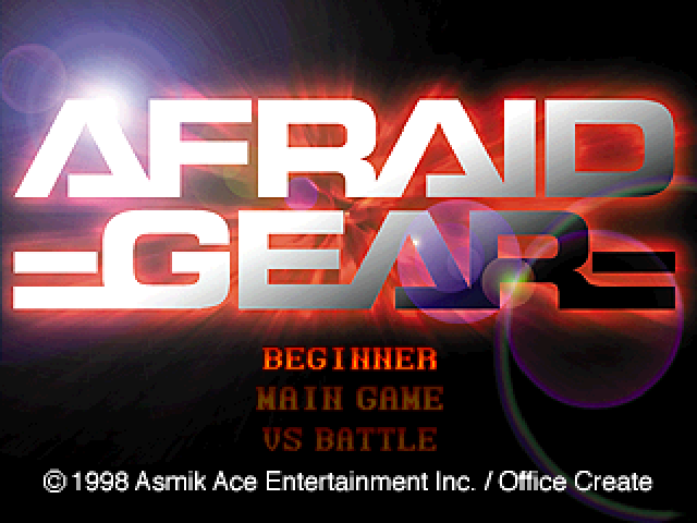 Afraid Gear title screen for Playstation