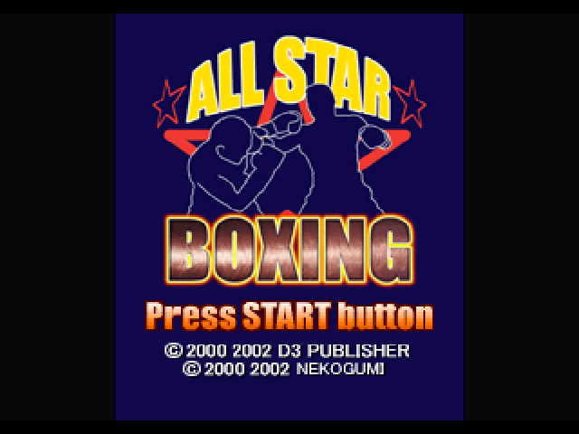 All-Star Boxing title screen for Playstation