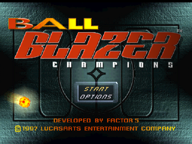 Ball Blazer Champions title screen for Playstation