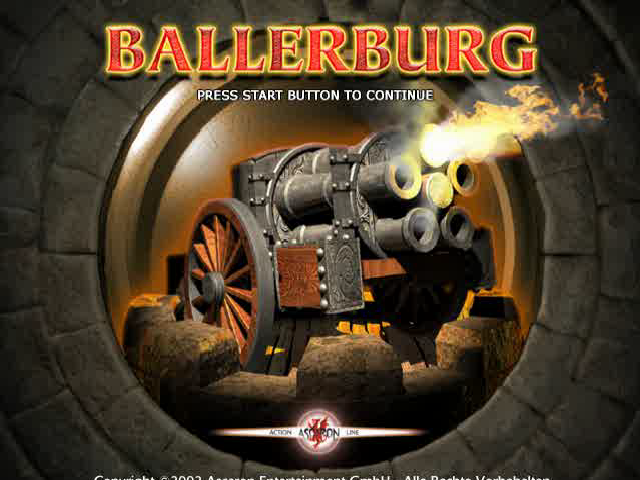 Ballerburg title screen for Playstation
