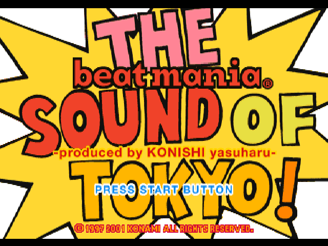 Beatmania THE SOUND OF TOKYO title screen for Playstation