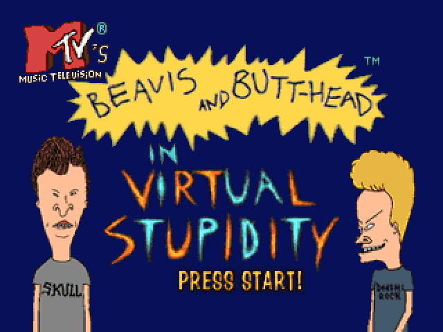 Beavis And Butt-Head In Virtual Stupidity title screen for Playstation