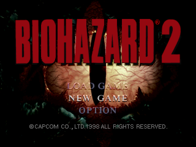 Biohazard 2 title screen for Playstation