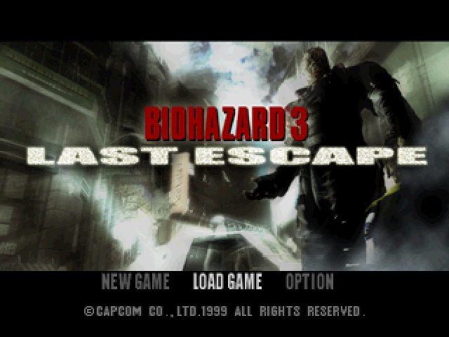 Biohazard 3: Last Escape title screen for Playstation