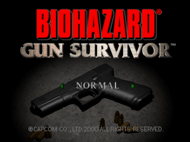 Biohazard Gun Survivor title screen for Playstation