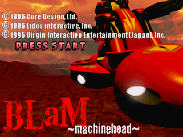 BLAM Machinehead title screen for Playstation