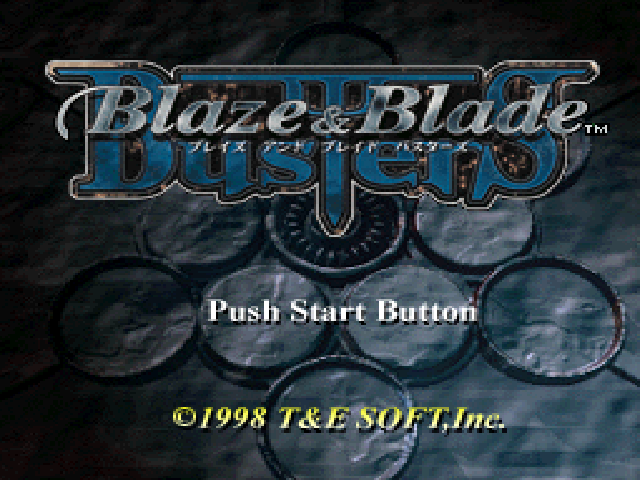Blaze & Blade Busters title screen for Playstation