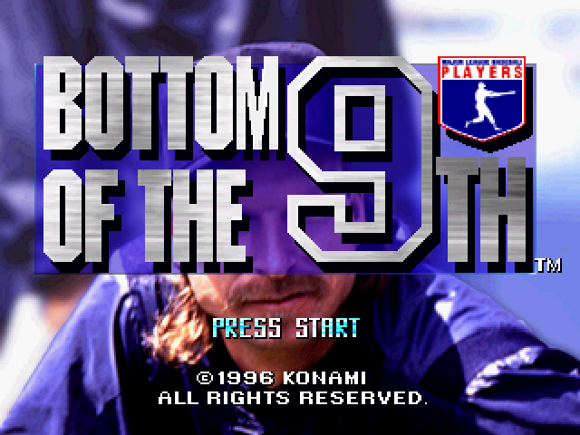 Bottom of the 9th [Long Box] title screen for Playstation