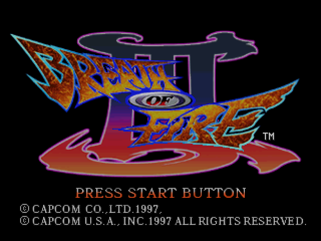 Breath of Fire 3 title screen for Playstation