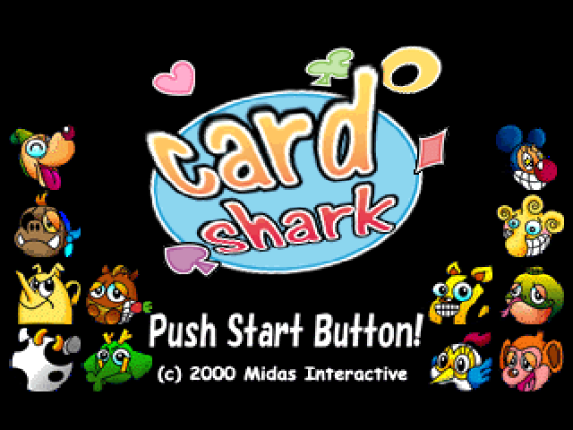 Card Shark title screen for Playstation