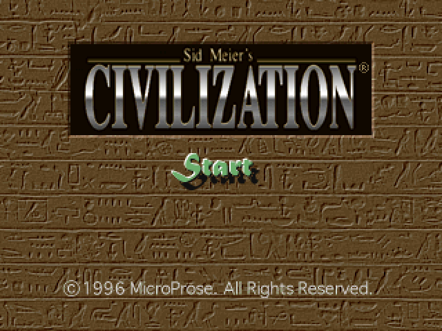 Civilization title screen for Playstation
