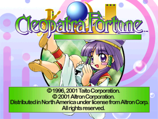 Cleopatra Fortune title screen for Playstation