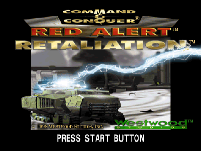 Command and Conquer Red Alert Retaliation title screen for Playstation