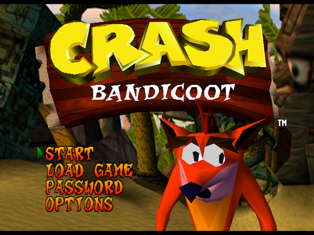 Crash Bandicoot [Black Label] title screen for Playstation