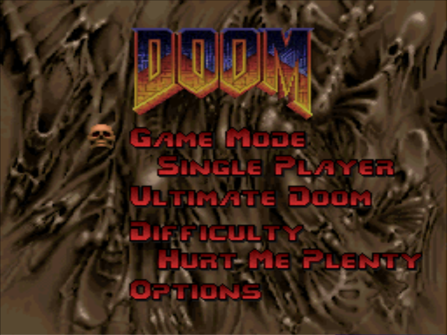 Doom [Black Label] title screen for Playstation