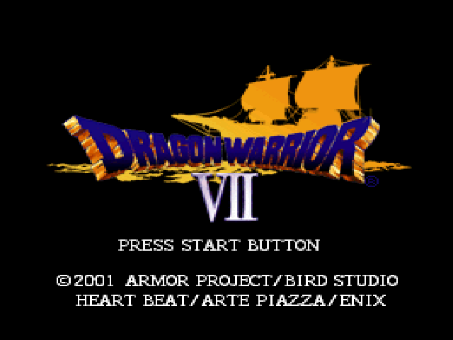 Dragon Warrior 7 title screen for Playstation