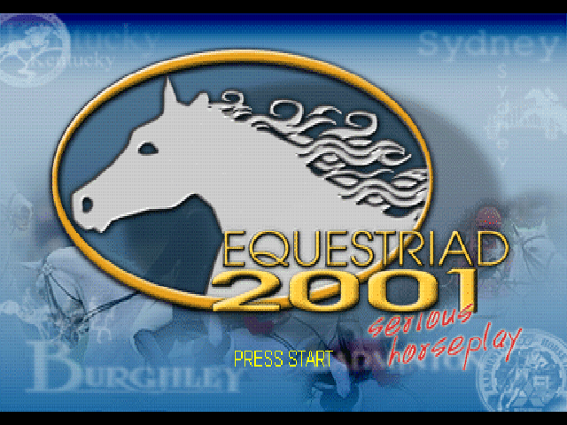 Equestriad 2001 title screen for Playstation