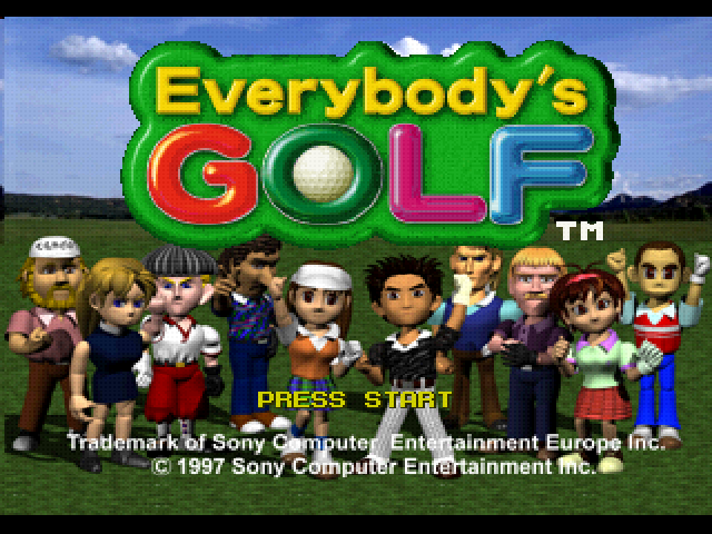 Everybody's Golf title screen for Playstation