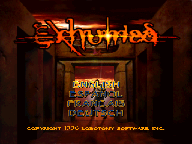 Exhumed title screen for Playstation