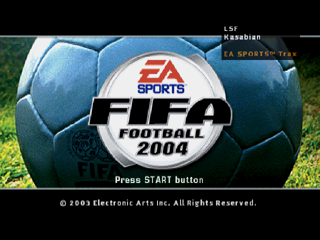 FIFA Football 2004 title screen for Playstation