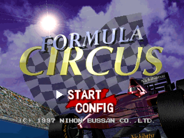 Formula Circus title screen for Playstation
