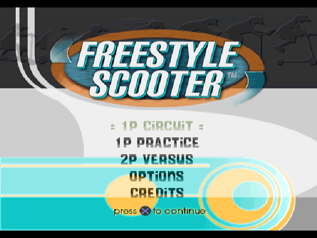 Freestyle Scooter title screen for Playstation