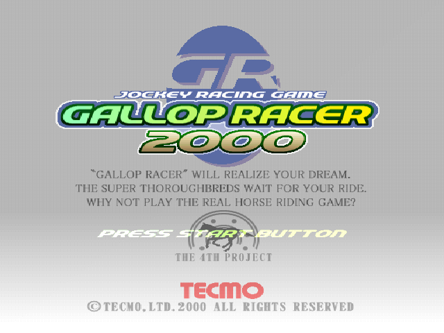 Gallop Racer 2000 title screen for Playstation